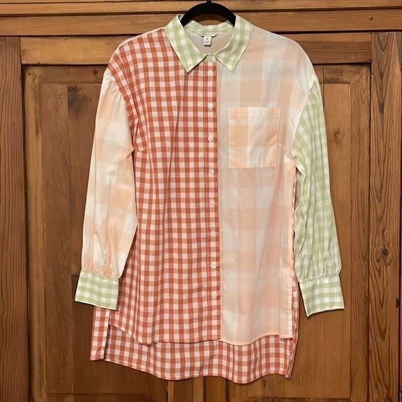 CATO est. 1946 Gingham Patchwork Tunic Sz. MD. - Picture 1 of 13
